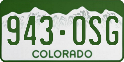 CO license plate 943OSG