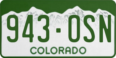 CO license plate 943OSN