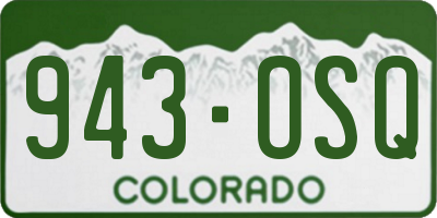 CO license plate 943OSQ