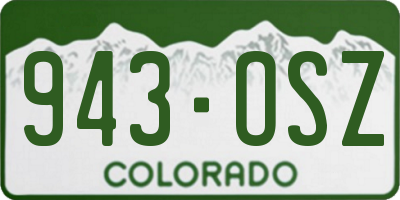 CO license plate 943OSZ