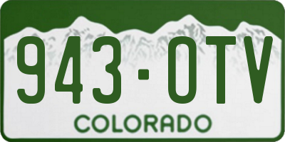 CO license plate 943OTV
