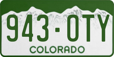 CO license plate 943OTY