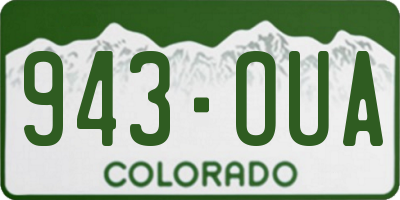 CO license plate 943OUA