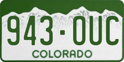 CO license plate 943OUC