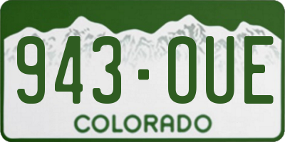 CO license plate 943OUE