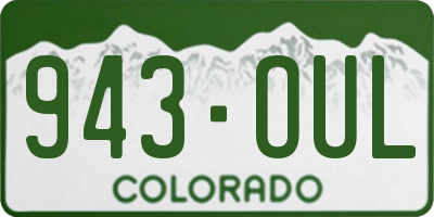 CO license plate 943OUL