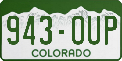 CO license plate 943OUP