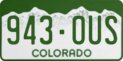 CO license plate 943OUS