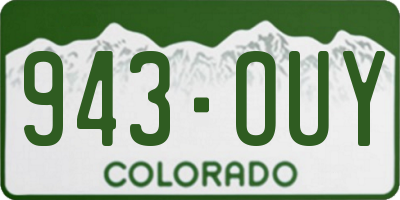 CO license plate 943OUY