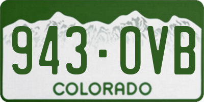 CO license plate 943OVB