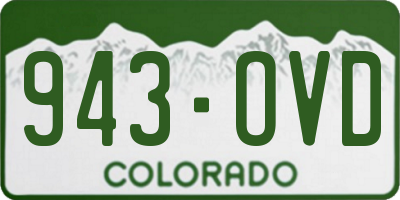 CO license plate 943OVD