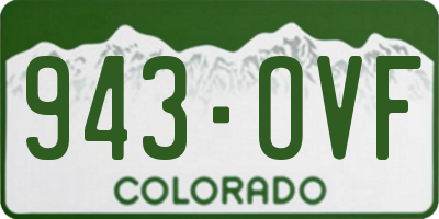 CO license plate 943OVF