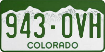 CO license plate 943OVH