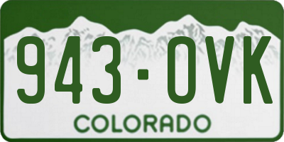 CO license plate 943OVK