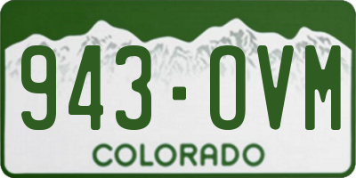 CO license plate 943OVM