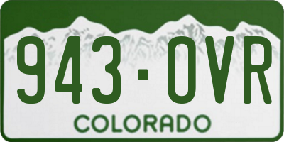 CO license plate 943OVR