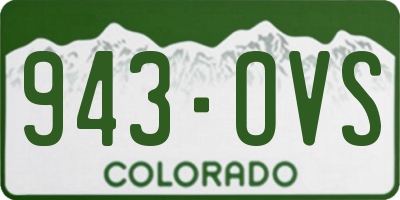 CO license plate 943OVS