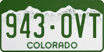 CO license plate 943OVT