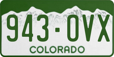 CO license plate 943OVX