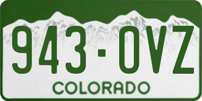 CO license plate 943OVZ