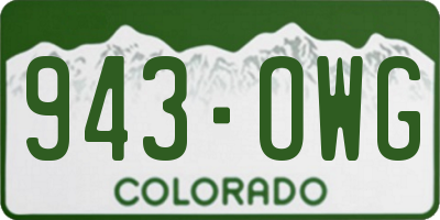 CO license plate 943OWG