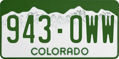CO license plate 943OWW