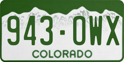 CO license plate 943OWX
