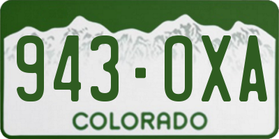 CO license plate 943OXA