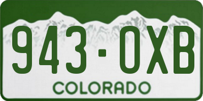 CO license plate 943OXB