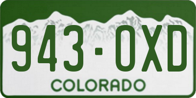 CO license plate 943OXD