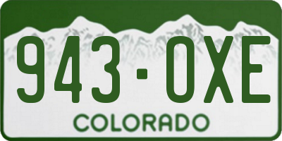 CO license plate 943OXE