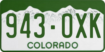 CO license plate 943OXK