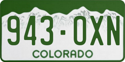 CO license plate 943OXN