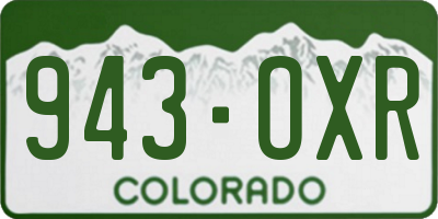 CO license plate 943OXR