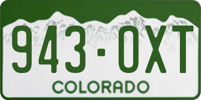 CO license plate 943OXT