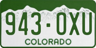 CO license plate 943OXU
