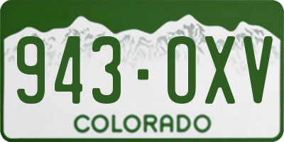 CO license plate 943OXV