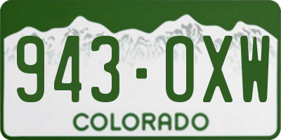 CO license plate 943OXW
