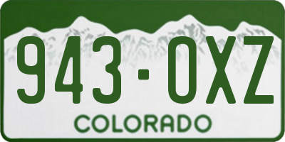 CO license plate 943OXZ