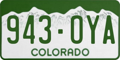 CO license plate 943OYA