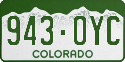 CO license plate 943OYC