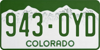 CO license plate 943OYD