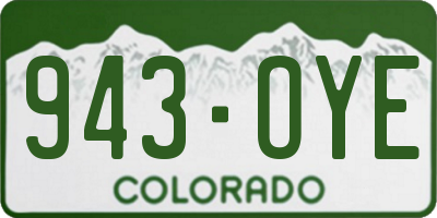 CO license plate 943OYE