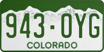 CO license plate 943OYG