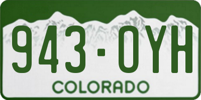 CO license plate 943OYH