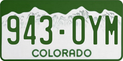 CO license plate 943OYM