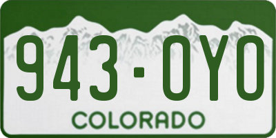 CO license plate 943OYO