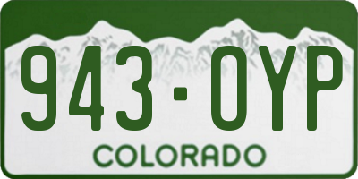CO license plate 943OYP