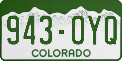 CO license plate 943OYQ