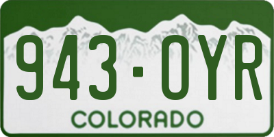 CO license plate 943OYR